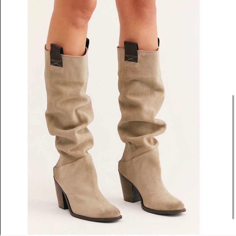 Free People Embroidered Slouch Suede Boot - Picture 4 of 6